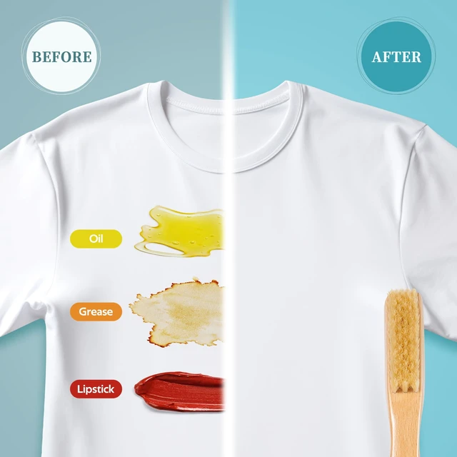 Alt view image 7 of 7 - BFWood Laundry Stain Brush, Natural Soft Boar Bristles, Removes Tough Stains from Delicate Fabrics Like Knits, Cotton, and Linens, Gentle on Fabrics, No Damage