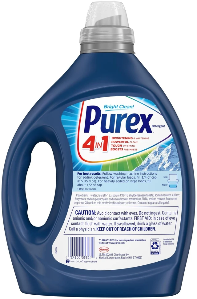 Alt view image 6 of 7 - Purex Liquid Detergent, Fresh Mountain Breeze, 82.5 fl oz, 165 Loads