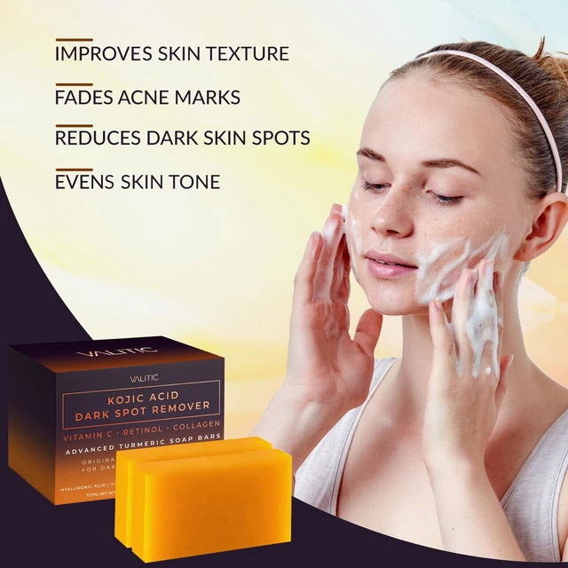 Alt view image 4 of 6 - VALITIC Kojic Acid Dark Spot Remover Soap Bars with Turmeric, 2 Pack