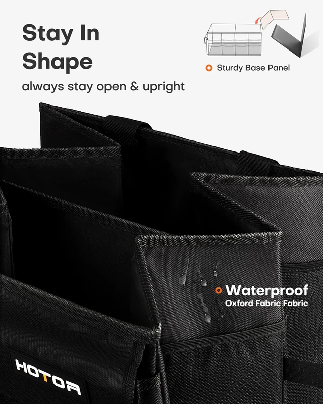 Alt view image 6 of 6 - HOTOR Foldable Trunk Organizer for SUV and Sedan Storage