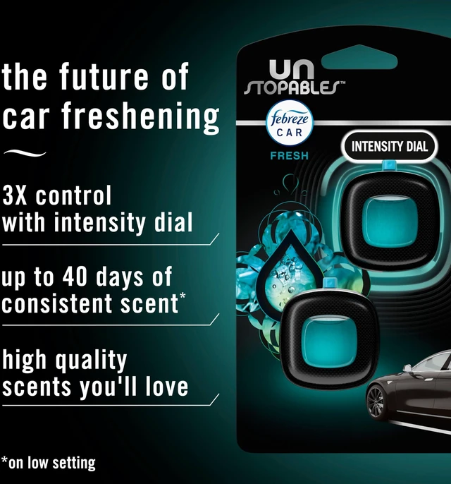 Alt view image 2 of 6 - Febreze Unstopables Fresh Scent Car Vent Clip Air Freshener, Odor-Fighting, Long Lasting, 0.07 fl oz, 4 Count