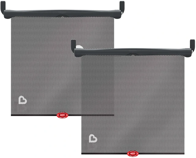 Main image of Munchkin Brica Sun Safety Car Window Shade with Heat Alert, Blocks UVA/UVB Rays, 2 Pack, Black