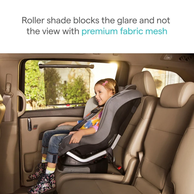 Alt view image 6 of 6 - Munchkin Brica Sun Safety Car Window Shade with Heat Alert, Blocks UVA/UVB Rays, 2 Pack, Black