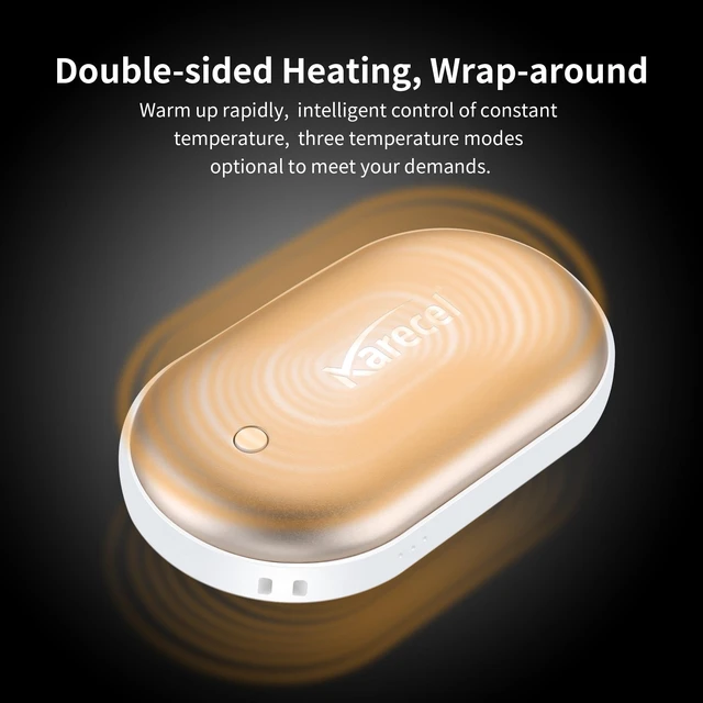 Alt view image 3 of 5 - Karecel Rechargeable Hand Warmer, 5200mAh Double-Sided 4-Inch Full-Surface Heat, up to 11Hrs, Portable Pocket Heater, Tech Gifts for Men Women Winter Essentials