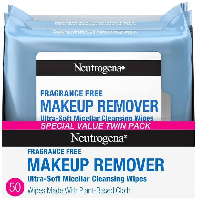 Main image of Neutrogena Makeup Remover Wipes, 2-Pack of 25 Count, Fragrance-Free