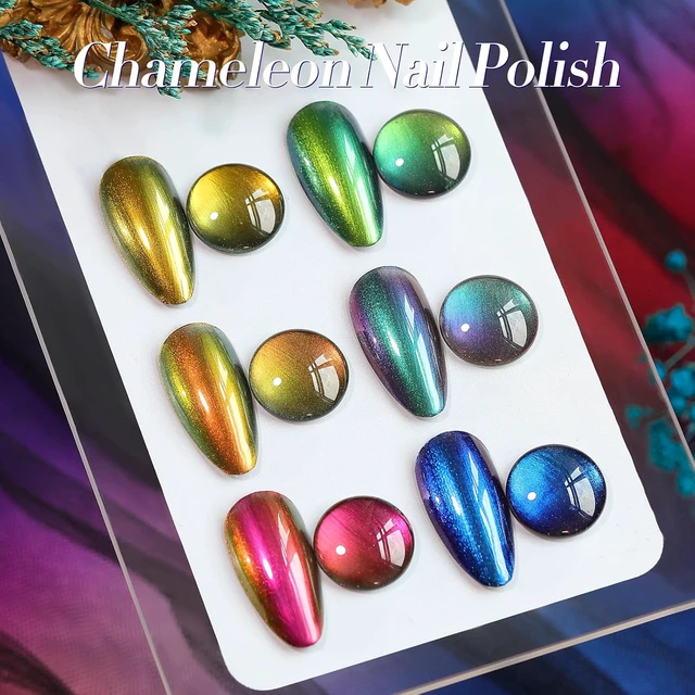 Alt view image 3 of 7 - Born Pretty Chameleon Nail Polish Set 6 Colors Chrome Holographic Metallic