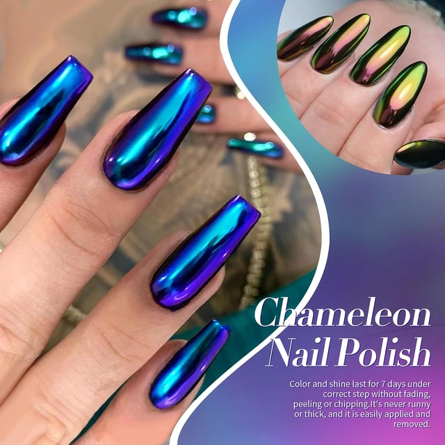 Alt view image 5 of 7 - Born Pretty Chameleon Nail Polish Set 6 Colors Chrome Holographic Metallic