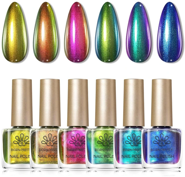 Main image of Born Pretty Chameleon Nail Polish Set 6 Colors Chrome Holographic Metallic