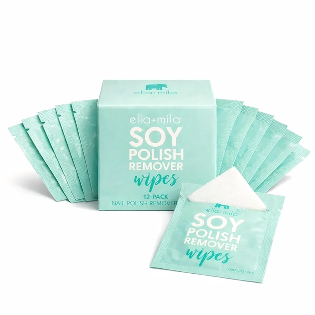 Alt view image 4 of 7 - ella+mila Soy Nail Polish Remover Wipes, 12-Pack - Non-Acetone, Travel Size
