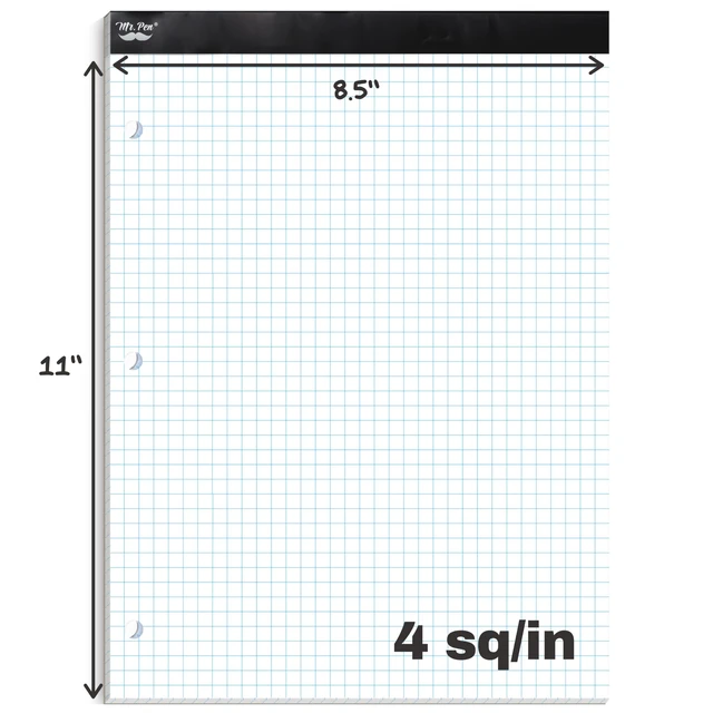 Alt view image 2 of 7 - Mr. Pen- Graph Paper Pad, 8.5x11 Inches, 4x4 (4 Squares per Inch)
