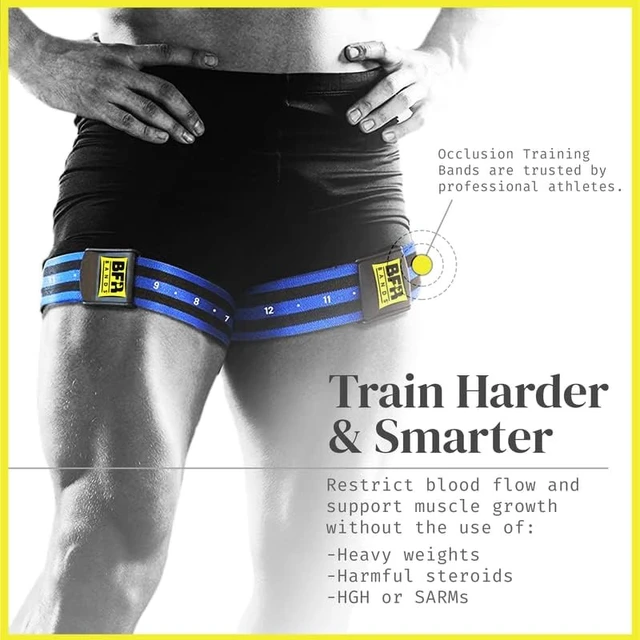 Alt view image 6 of 7 - BFR BANDS PRO Blood Flow Restriction Bands for Arms, Legs & Glutes Occlusion Training, Help Gain Muscle Without Heavy Weight Lifting, Quick-Release Strong Elastic Strap for Men & Women
