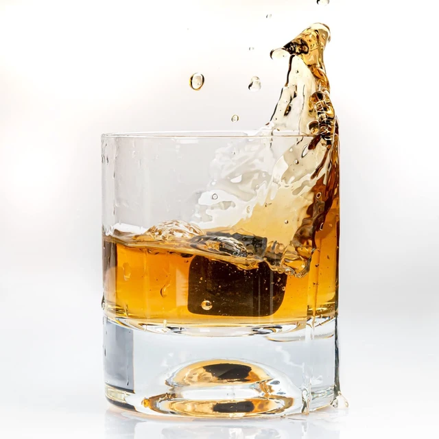 Alt view image 5 of 7 - Premium Whiskey Stones Gift Set with 12 Pcs Stones and Bag. Whiskey, Bourbon, Cognac, Scotch,Gin, Wine Beverage. Marble Reusable Ice Cubes. Birthday Gift for Whiskey Lovers. (Dark Grey)