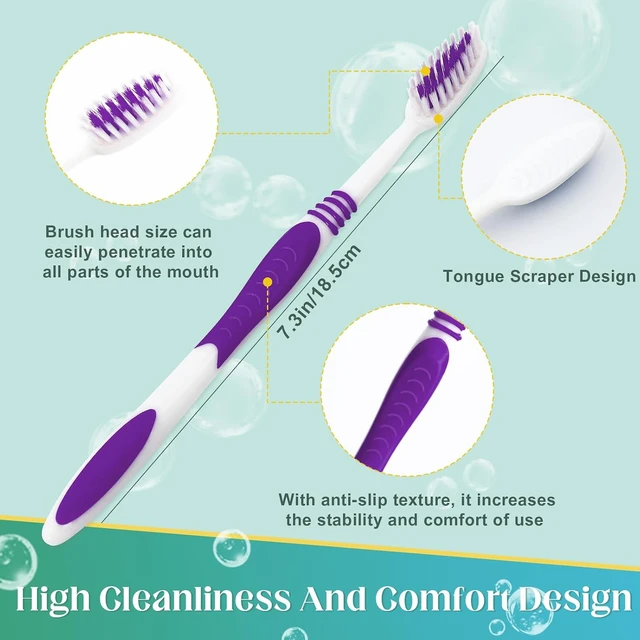 Alt view image 3 of 7 - Comdian 60 Pcs Toothbrush Bulk Disposable, Travel Toothbrushes Pack, Soft Bristle Individually Wrapped and Good Cleaning for Kids, Adult and The Elderly. Suitable for Hotel, Travel, Home, Donated