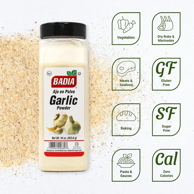 Alt view image 2 of 6 - Badia Garlic Powder, 16 oz Fine Garlic Seasoning for Everyday Cooking