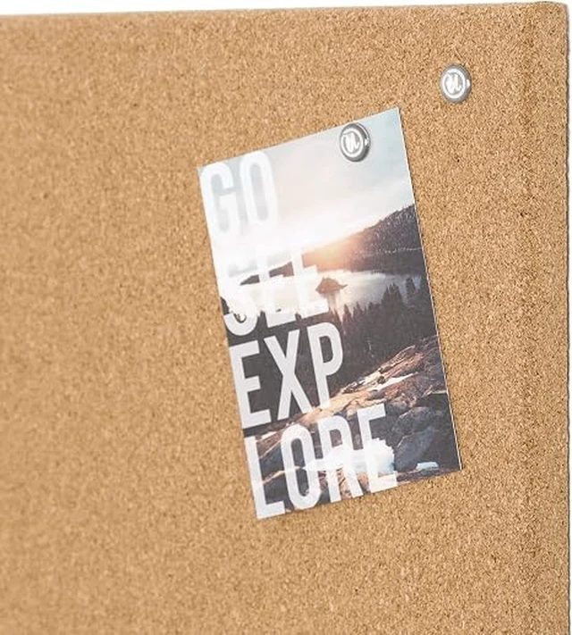 Alt view image 6 of 6 - U Brands Cork Bulletin Board, Frameless, 14 x 14 Tile, 1 Count, Natural