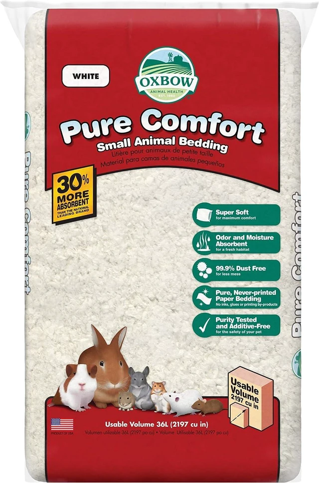 Main image of Oxbow Small Animal Bedding, Hamster, Guinea Pig, Rabbit, White, USA, 36 L