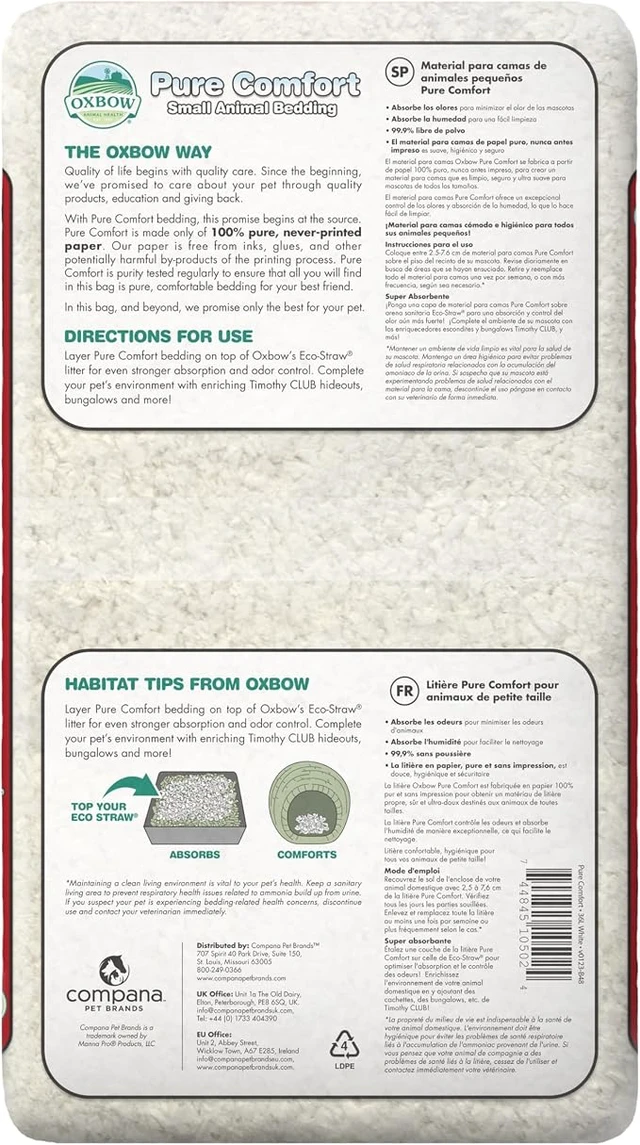 Alt view image 2 of 5 - Oxbow Small Animal Bedding, Hamster, Guinea Pig, Rabbit, White, USA, 36 L