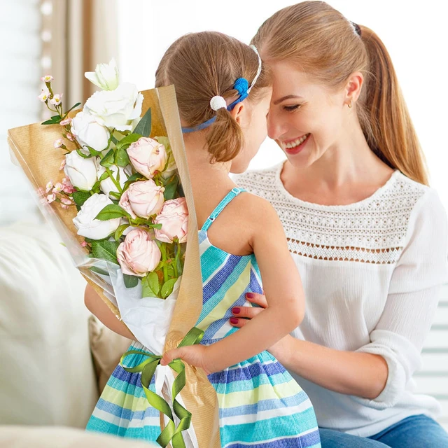 Alt view image 6 of 7 - Jutieuo 50 Pcs Flower Bags for Bouquet, Flower Wrapping Kraft Paper Floral Sleeve Bouquet Bags with Ribbons for Florist Supplies Wedding Birthday Mother's Day, 14x22 Inches