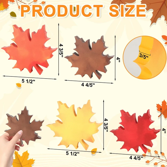 Alt view image 2 of 7 - COCHIE 4 Vintage Fall Leaves Decorations Autumn Table Tiered Tray Decor Set