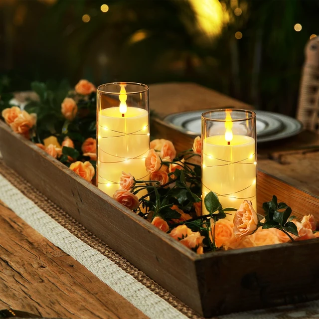 Alt view image 2 of 7 - Homemory 3"x6" Flameless Candles, Flickering LED Pillar Candles with Remote