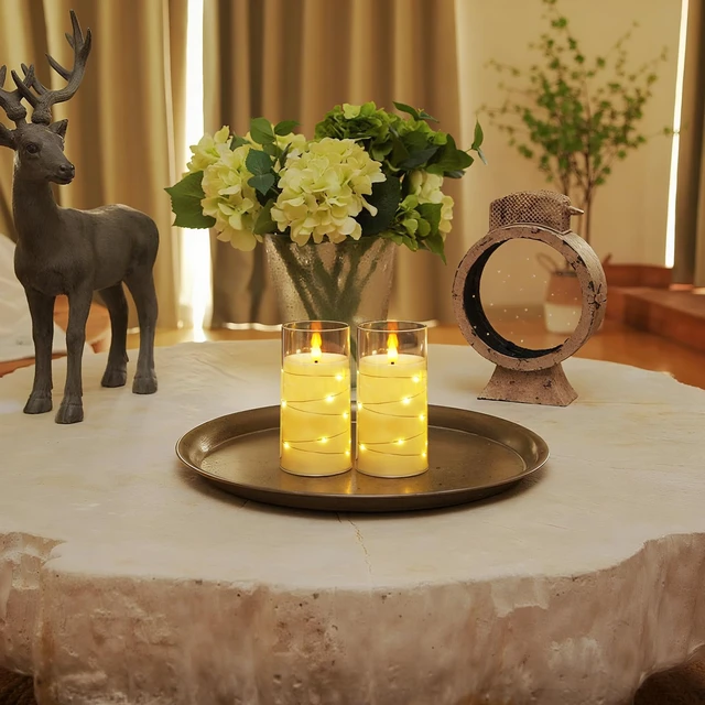 Alt view image 3 of 7 - Homemory 3"x6" Flameless Candles, Flickering LED Pillar Candles with Remote
