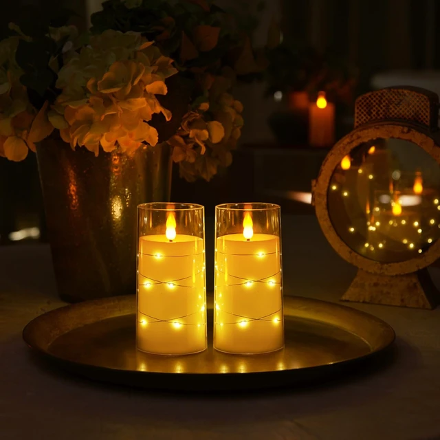 Alt view image 6 of 7 - Homemory 3"x6" Flameless Candles, Flickering LED Pillar Candles with Remote