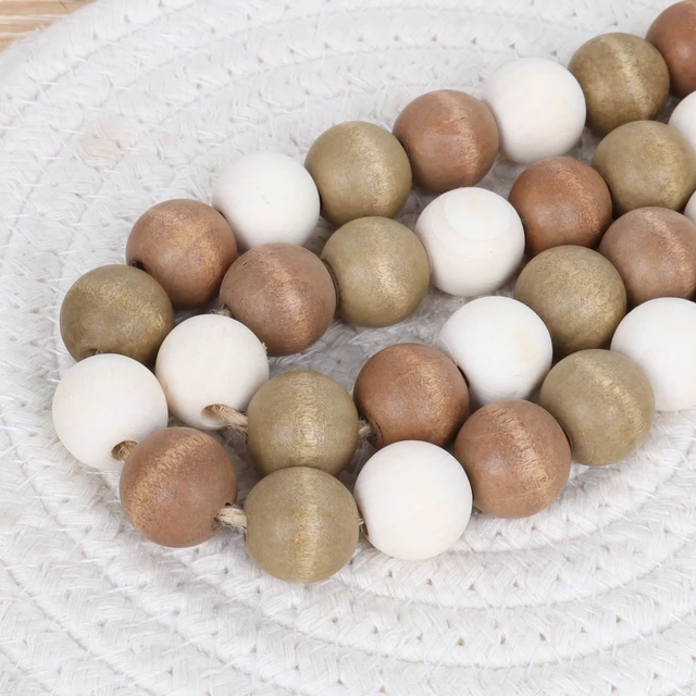 Alt view image 5 of 6 - Meplait Wood Bead Garland, 39in Decorative Tassels Garland, Coffee&Natural