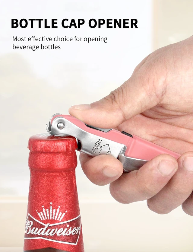 Alt view image 4 of 7 - CORKAS Wine Key - 2Pack Handcrafted Professional Waiters Corkscrew, Compact Heavy Duty Wine Opener with Double Hinged, Foil Cutter and Bottle Opener, Birthday Gifts for Severs, Sommelier, Bartenders