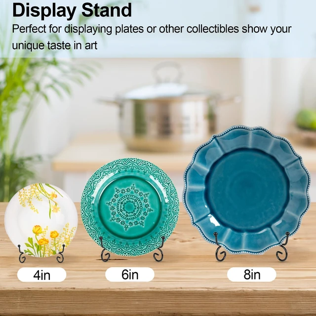Alt view image 5 of 7 - vivinin 6 Pack Plate Stands For Display (4 Inch, 6 Inch, 8 Inch), Plate Holder 3 Size Picture Frame Stand of Metal, Frame Holder Stand and Artworks for Book, Tabletop Art, Picture, Photo and Platter