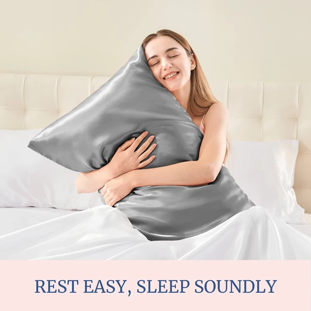Alt view image 5 of 7 - BEDELITE Satin Pillowcases, Standard Size 20x26 Inch, Grey, Set of 2