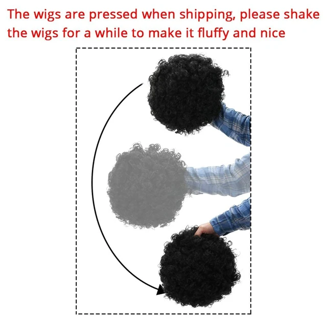Alt view image 7 of 7 - FREE BEAUTY Black Afro Wig with Heart Sunglasses for Women Men, Colored Short Fluffy Curly Funny Party Afro Wigs 70s 80s Disco Hair for Disco Halloween Cosplay Costume Party Music Festival