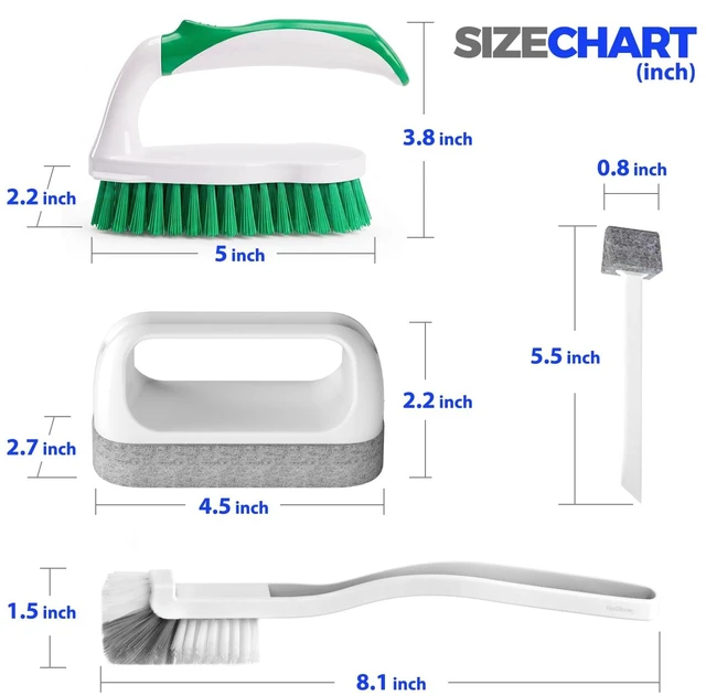 Alt view image 6 of 7 - Holikme 7 Pack Cleaning Brush Scrub Brush Kitchen Brush for Floor,Green