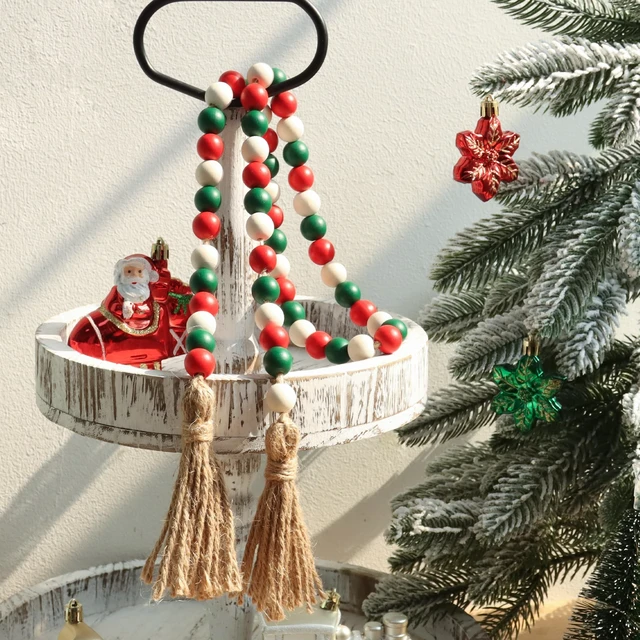 Alt view image 2 of 6 - Meplait Wood Bead Garland, 39in Decorative Tassels Garland, Christmas