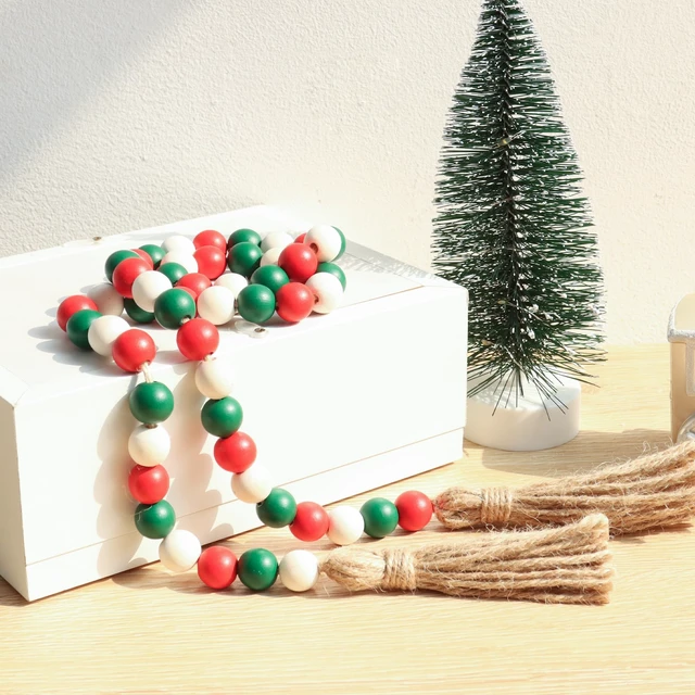 Alt view image 5 of 6 - Meplait Wood Bead Garland, 39in Decorative Tassels Garland, Christmas