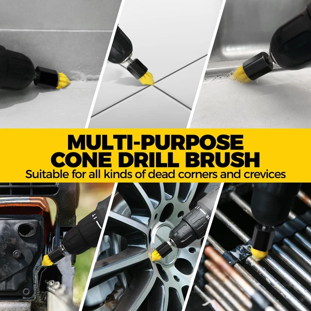 Alt view image 4 of 7 - Holikme 6Pc Drill Brush Set - Soft Bristles with Extension for Home Clean