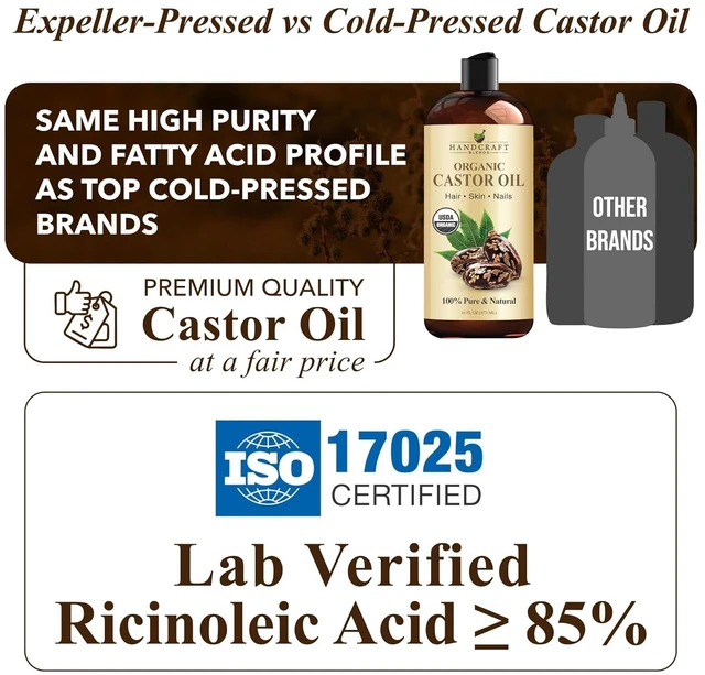 Alt view image 6 of 7 - Handcraft Blends Organic Castor Oil - 16 Fl Oz