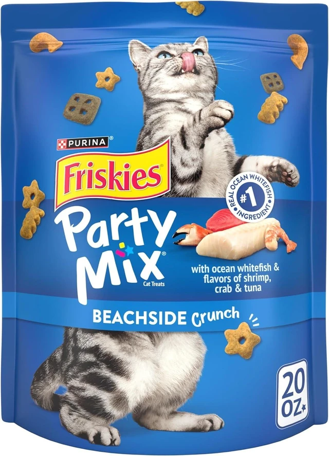 Main image of Friskies Purina Party Mix Beachside Crunch Cat Treats, 20 oz Pouch
