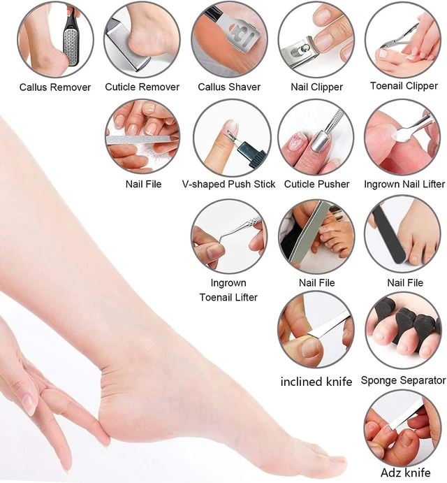 Alt view image 6 of 7 - 36 in 1 Pedicure Kit, Stainless Steel Foot Care Kit with Foot File