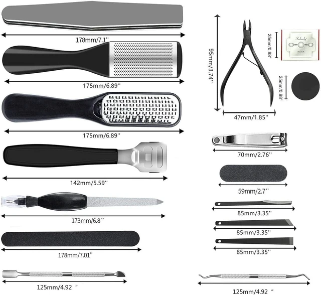 Alt view image 2 of 7 - 36 in 1 Pedicure Kit, Stainless Steel Foot Care Kit with Foot File