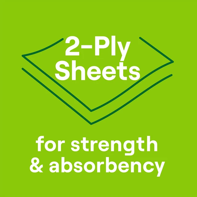 Alt view image 4 of 7 - Seventh Generation 100% Recycled Paper Towels, 2 Regular Rolls, 140 2-Ply Sheets (White) Strong & Absorbent Paper towels for Kitchen, Bathroom & Everyday Cleaning, Whitened Without Chlorine Bleach