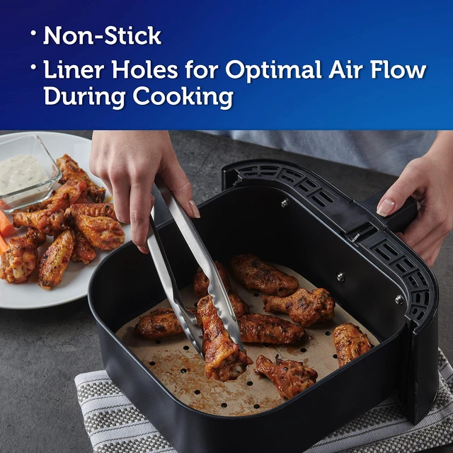 Alt view image 3 of 7 - Reynolds Kitchens Air Fryer Liners Disposable, Unbleached Parchment Paper Sheets, 50 Count