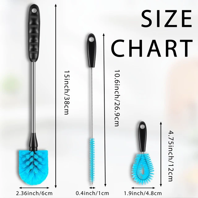 Alt view image 2 of 6 - Bottle Brush Cleaner Kit, Water Bottle Washer and Cup Scrubber Brush Set