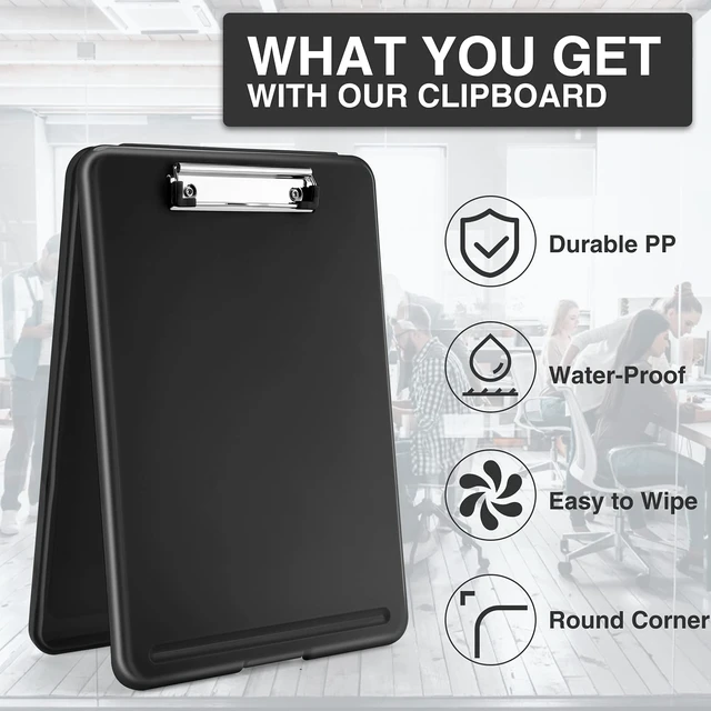 Alt view image 5 of 6 - Sooez Plastic Clipboard with Storage, 8.5x11, Black