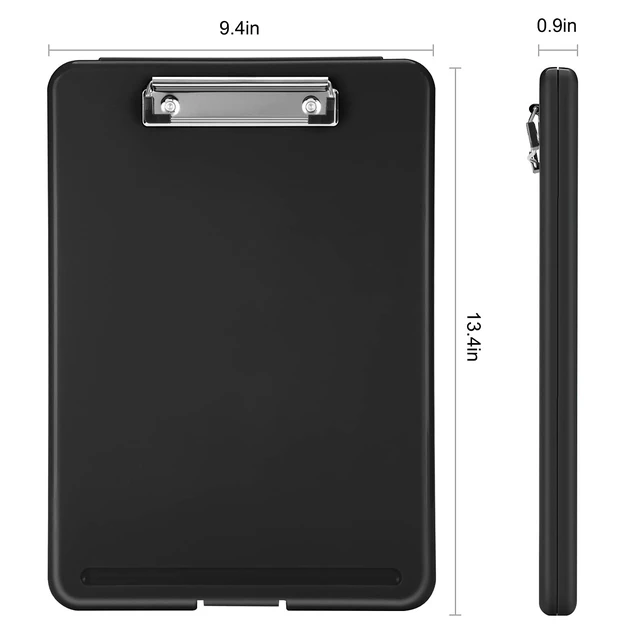 Alt view image 3 of 6 - Sooez Plastic Clipboard with Storage, 8.5x11, Black