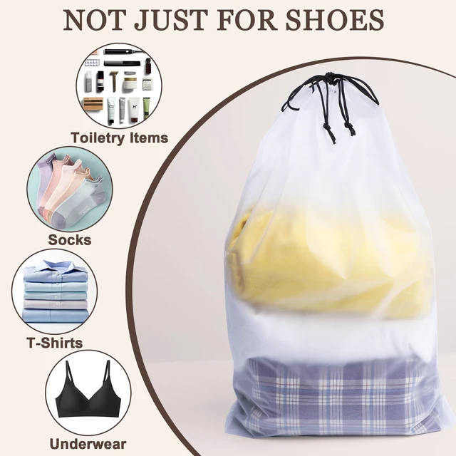Alt view image 4 of 6 - 18 Pack Clear Shoe Bags Reusable Storage for Travel Essentials