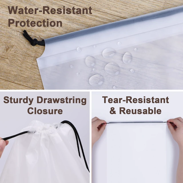 Alt view image 5 of 6 - 18 Pack Clear Shoe Bags Reusable Storage for Travel Essentials
