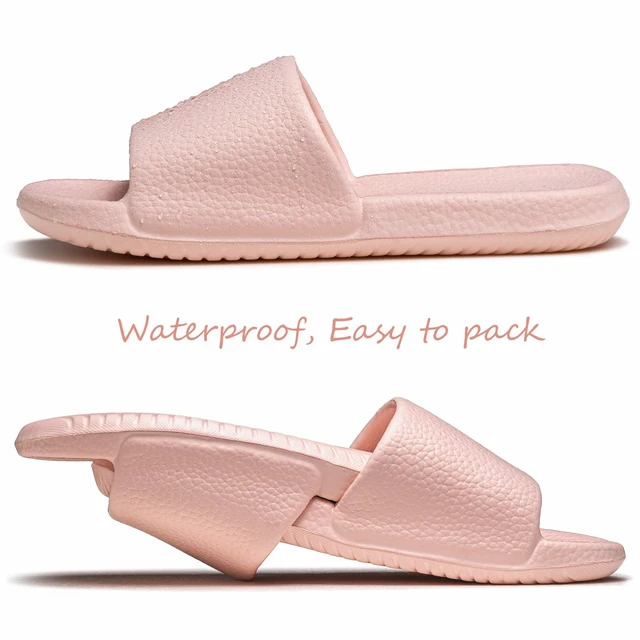 Alt view image 7 of 7 - Happy Lily Women's Non-Slip Quick-Drying Ultra-Soft Lightweight Slide Sandals Slippers with Simple Style