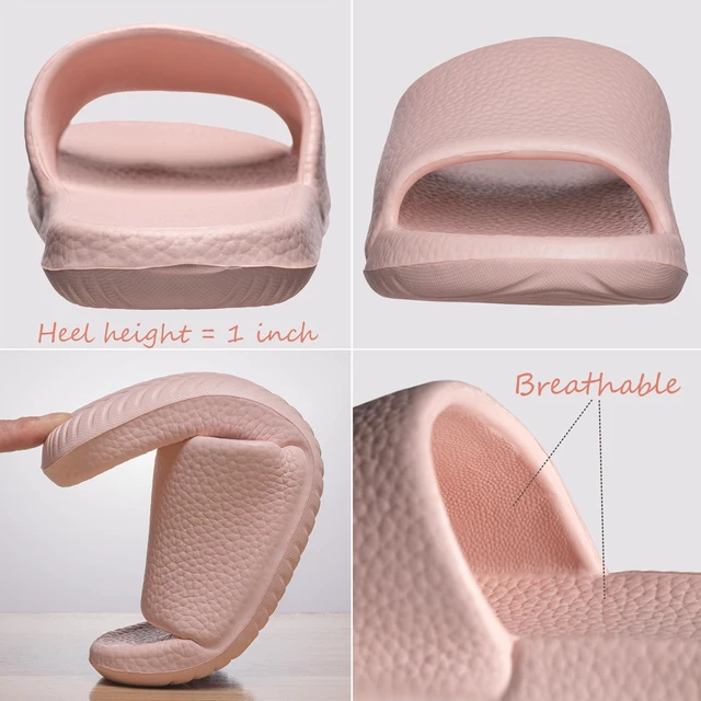 Alt view image 4 of 7 - Happy Lily Women's Non-Slip Quick-Drying Ultra-Soft Lightweight Slide Sandals Slippers with Simple Style