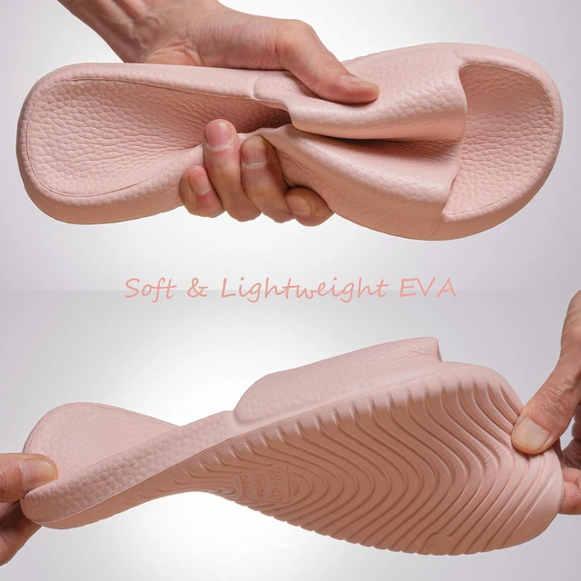 Alt view image 3 of 7 - Happy Lily Women's Non-Slip Quick-Drying Ultra-Soft Lightweight Slide Sandals Slippers with Simple Style