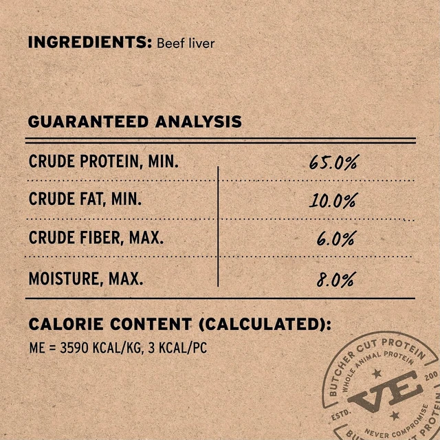 Alt view image 4 of 6 - Vital Essentials Freeze Dried Dog Treats, Beef Liver, 2.1 oz Bag